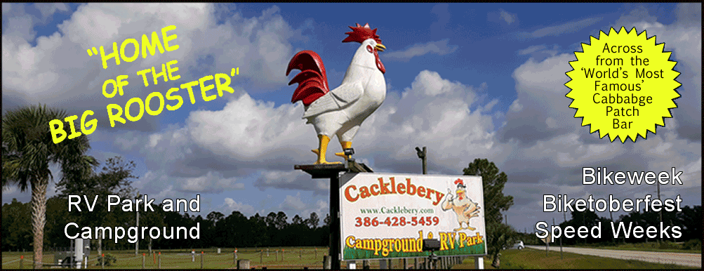 Free BBQ for all Cacklebery Biker Campground Daytona